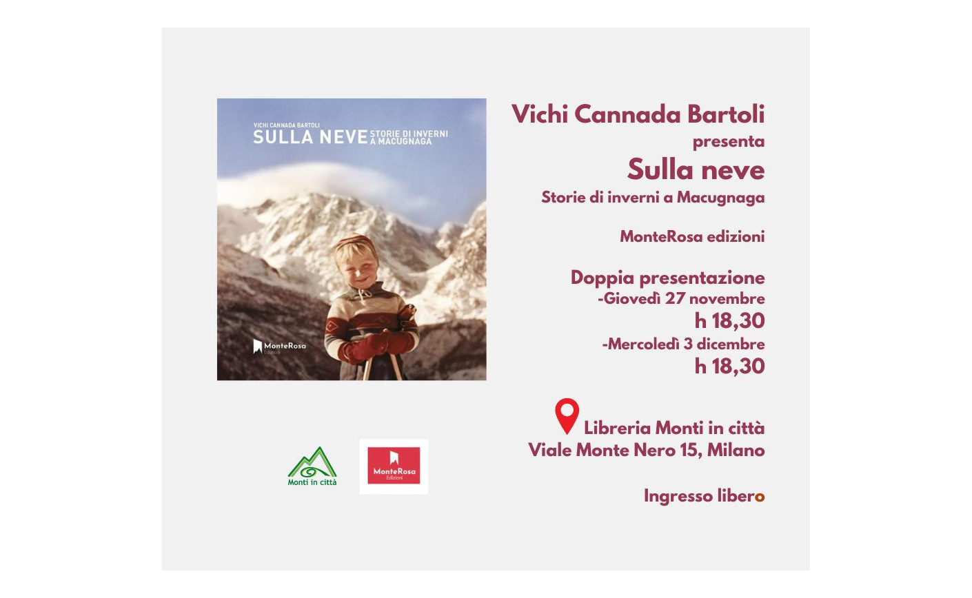 Vichi Cannada Bartoli presenta  Sulla neve. Storie di inverni a Macugnaga