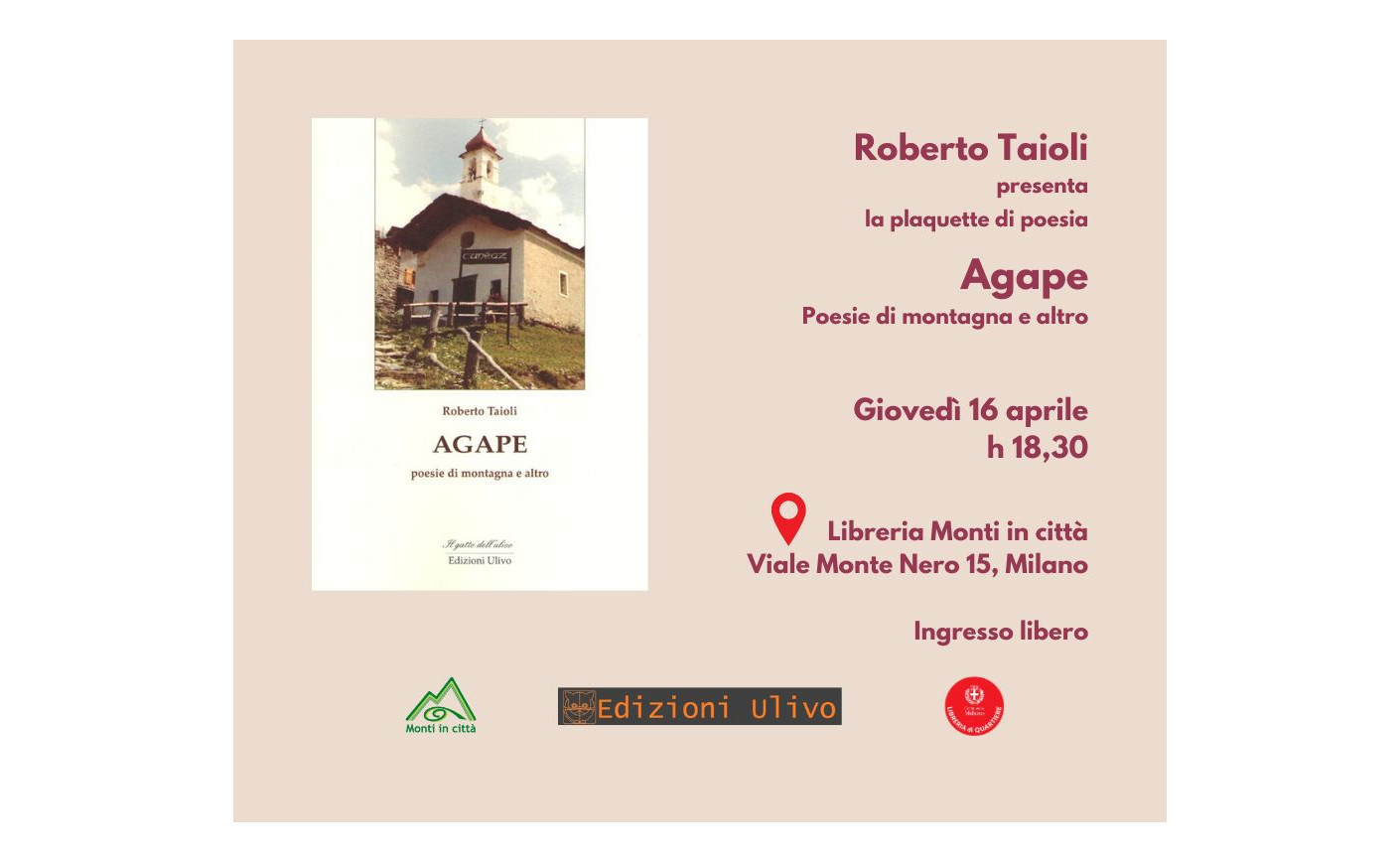 Roberto Taioli presenta Agape, poesie di montagna