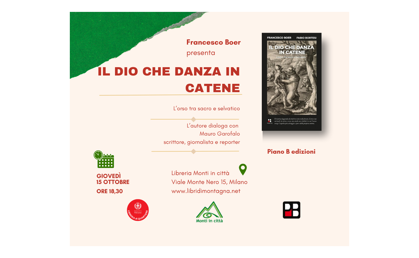 Francesco Boer presenta Il dio che danza in catene. L'orso, tra sacro e selvatico